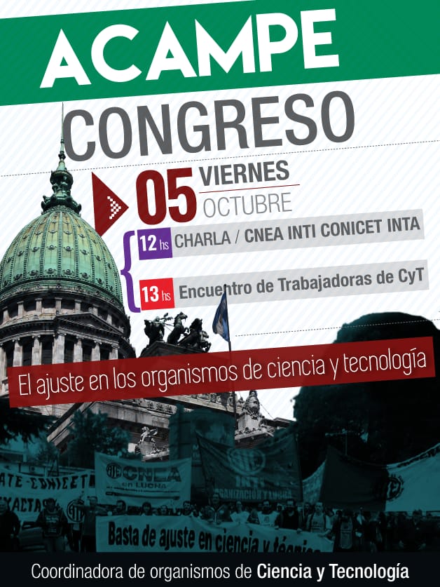 Acampe frente al Congreso: organismos de Ciencia y Tecnología