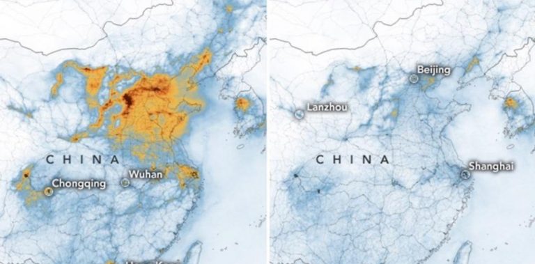 La contaminación atmosférica en China se reduce por las medidas para contener la epidemia