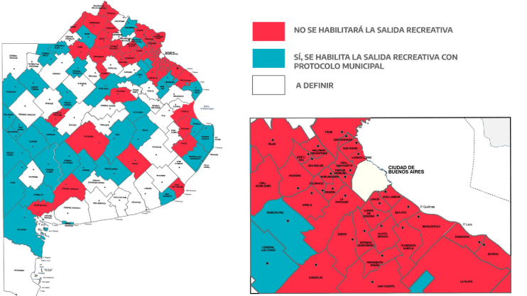 Los 135 municipios de la provincia de Buenos Aires: en qué fase del aislamiento está cada uno