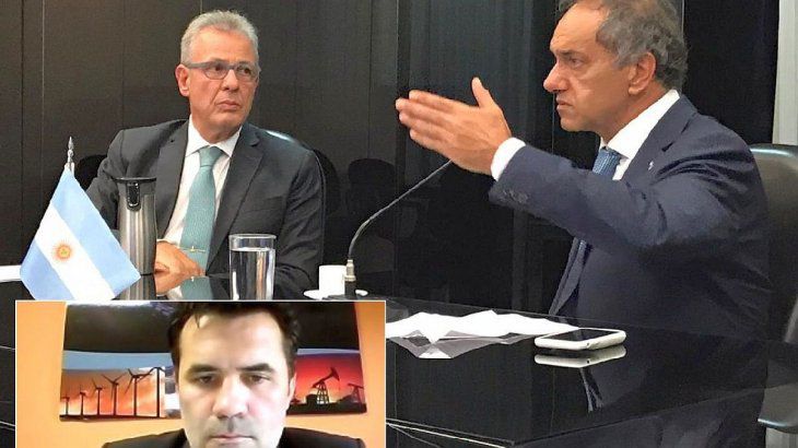 Darío Martínez y Scioli con el ministro de Energía de Brasil, por el gasoducto Vaca Muerta-Porto Alegre