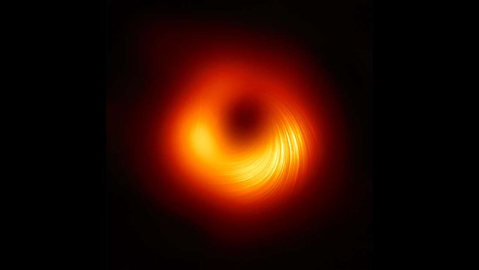 La primera imagen de los campos magnéticos de un agujero negro