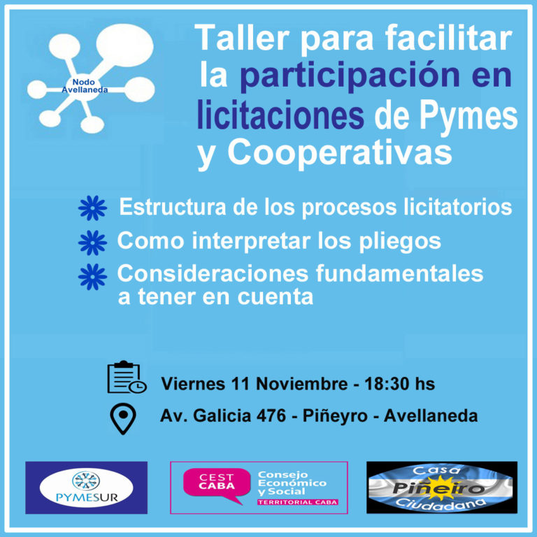 Un taller para facilitar participación en licitaciones a pymes y cooperativas