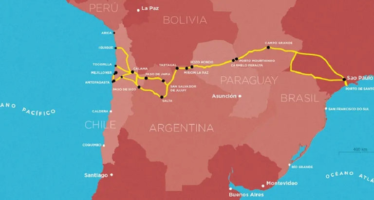 Una ruta bioceanica que cruza Brasil, Paraguay, Argentina y Chile