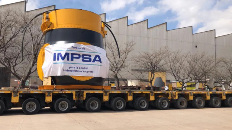 Una nueva turbina fabricada por IMPSA partió hacia la central de Yacyretá