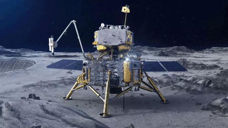 La sonda china Chang´e-5 detectó la presencia de agua en el regolito lunar