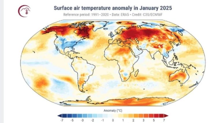 Enero 2025 fue el mes más cálido registrado en el planeta hasta el presente